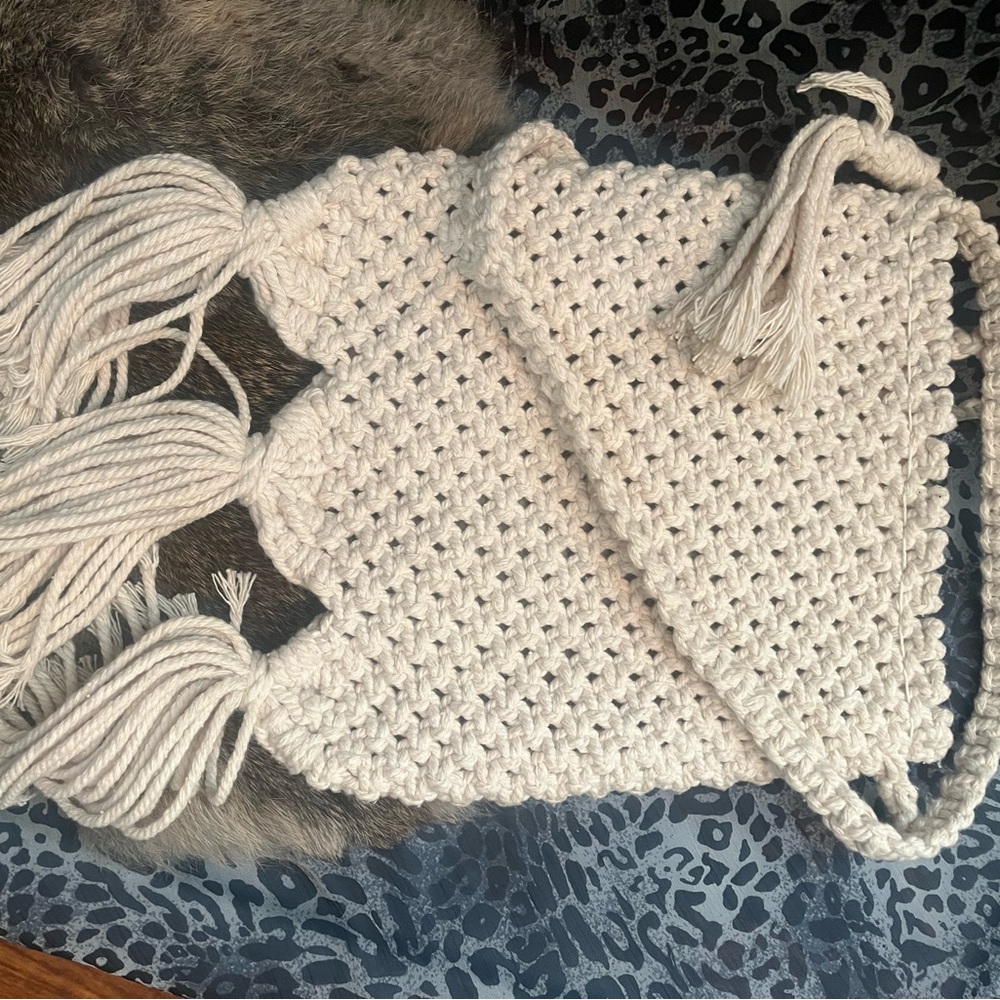 Handmade Crochet Fringe Bag
